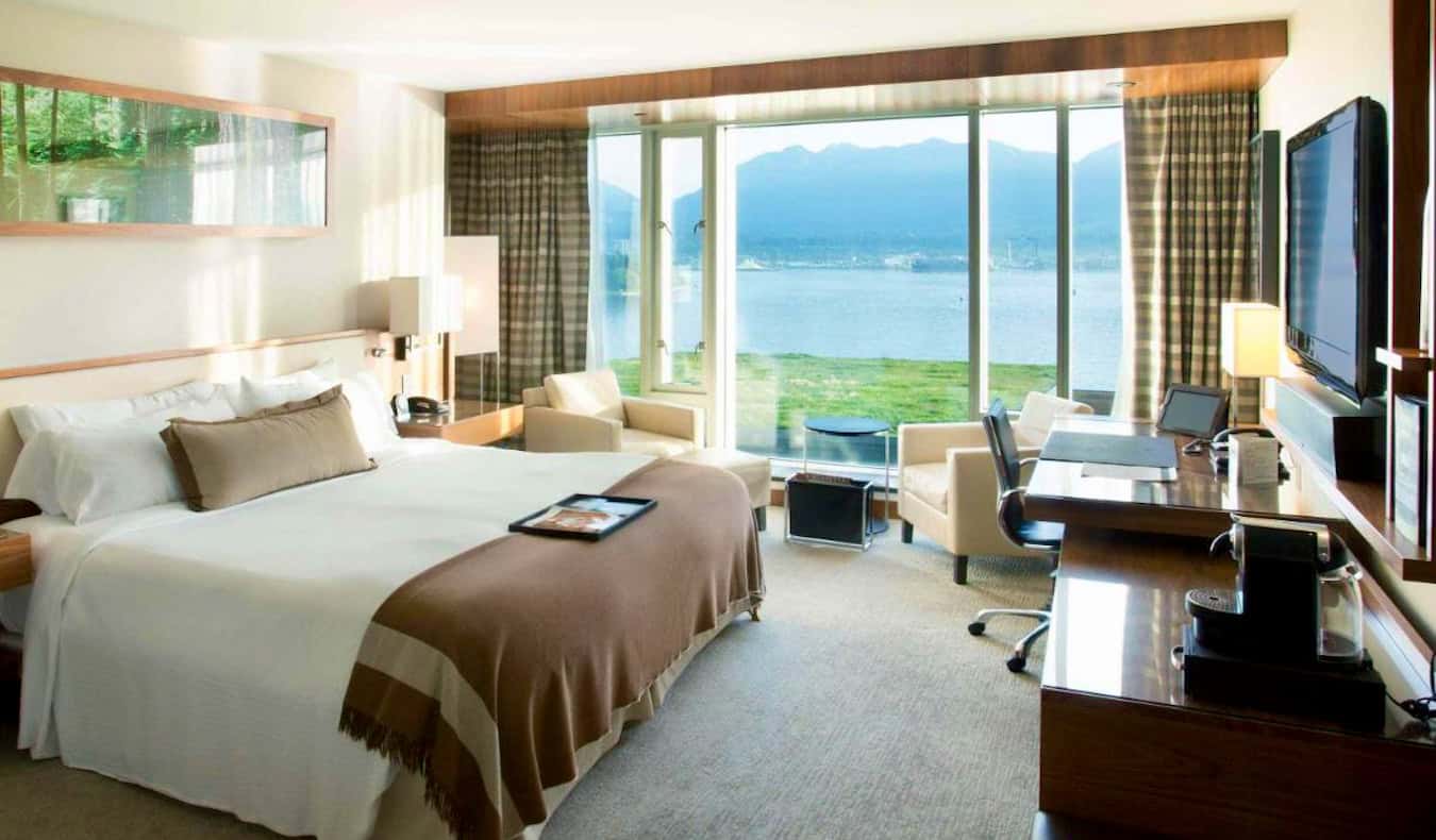 Μια όμορφη γραφική θέα από το ξενοδοχείο Fairmont Pacific Rim στο Βανκούβερ, Καναδάς