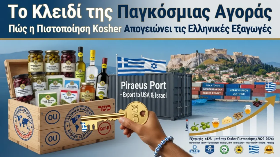 Το Κλειδί της Παγκόσμιας Αγοράς: Πώς η Πιστοποίηση Kosher Απογειώνει τις Ελληνικές Εξαγωγές 1 Το Κλειδί της Παγκόσμιας Αγοράς: Πώς η Πιστοποίηση Kosher Απογειώνει τις Ελληνικές Εξαγωγές