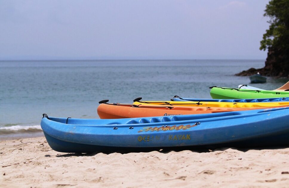 costa rica, nature, kayaks, sea